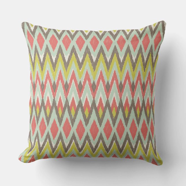 Tribal Ikat Throw Pillow (Front)