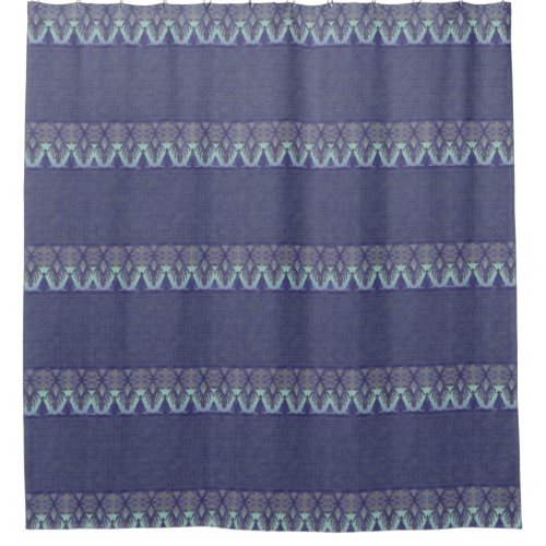 Tribal IKAT Vintage Modern Pattern Suzani Navy Shower Curtain