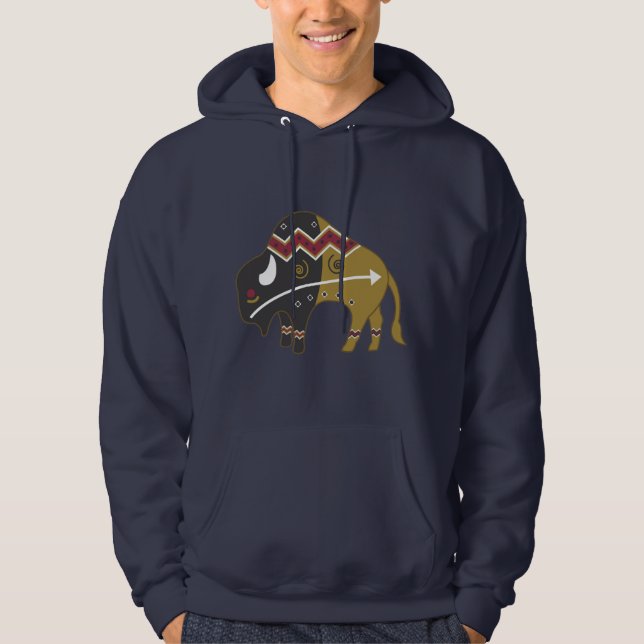 Tribal Indian Buffalo Hoodie (Front)