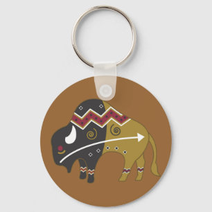 Tribal Indian Buffalo Keychain