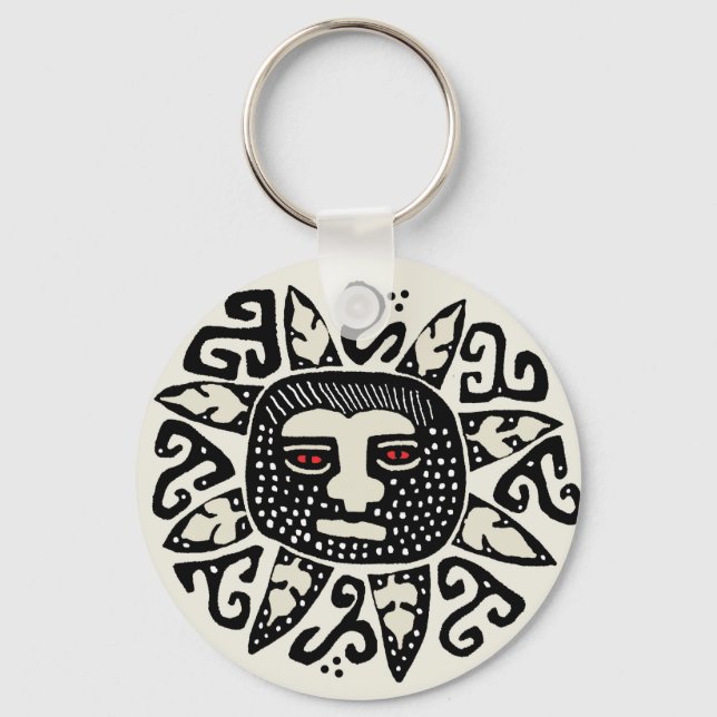 Tribal Indian Sun Spirit Keychain (Front)