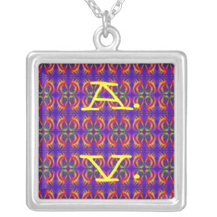 Tribal Initials Silver Plated Necklace