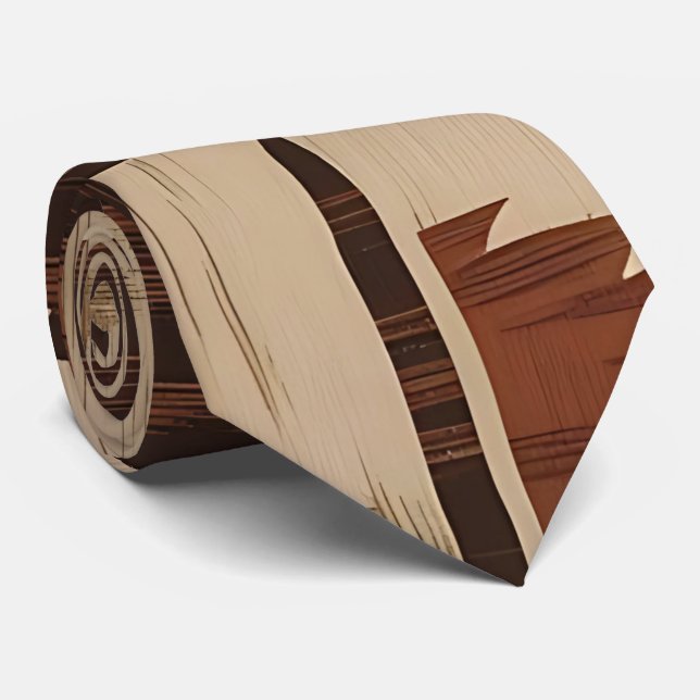 Tribal Inspired Geometric Neck Tie (Rolled)