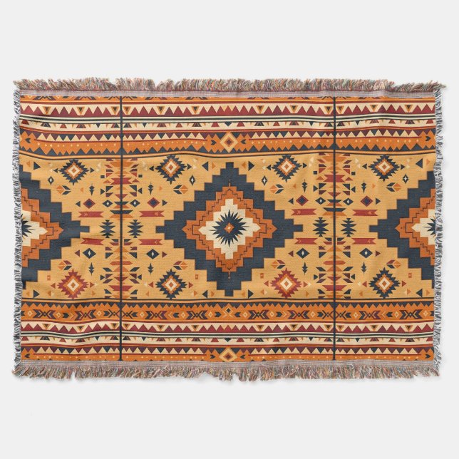 Tribal-inspired Throw Blanket (Front)