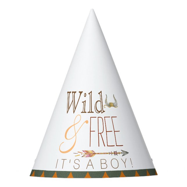 Tribal Its a Boy Baby Shower Party Hat (Front)