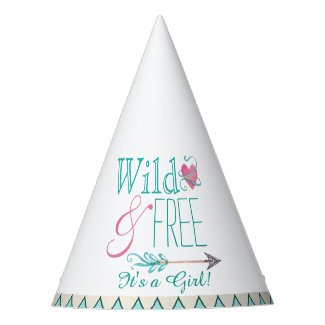 Tribal Its a Girl Baby Shower Party Hat