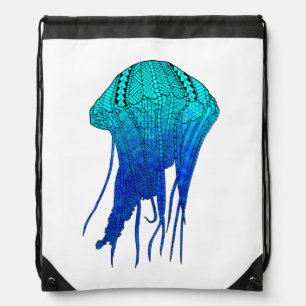 Tribal Jellyfish Drawstring Bag