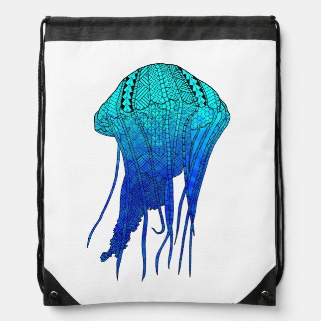 Tribal Jellyfish Drawstring Bag (Front)
