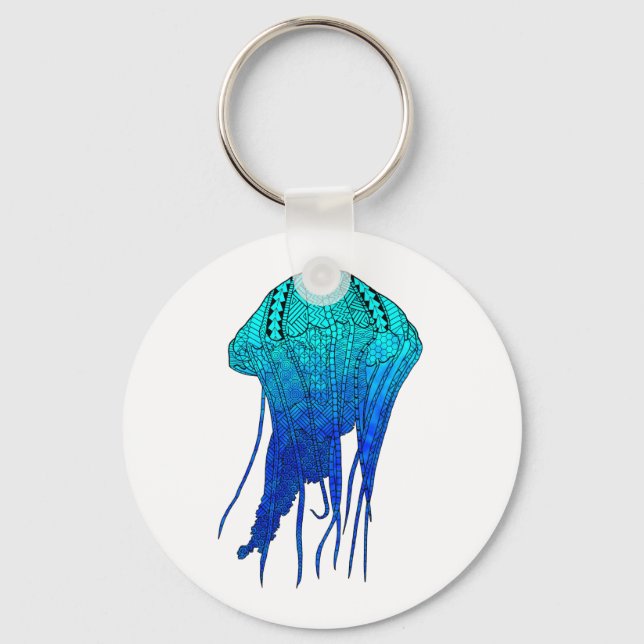 Tribal Jellyfish Keychain (Front)