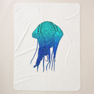 Tribal Jellyfish Sherpa Blanket