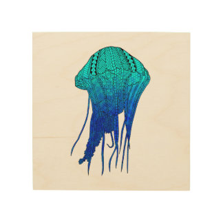 Tribal Jellyfish Wood Wall Decor