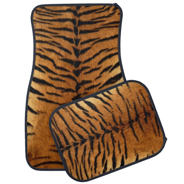 Tribal jungle animal fur Tiger Print Car Floor Mat (Set)