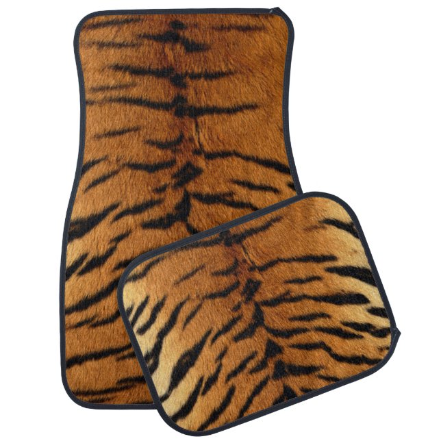 Tribal jungle animal fur Tiger Print Car Floor Mat (Set)
