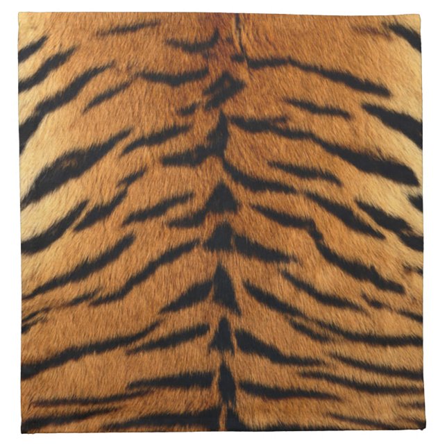 Tribal jungle animal fur Tiger Print Cloth Napkin (Front)