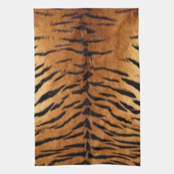 Tribal Jungle Animal Fur Tiger Print Kitchen Towel by WhenWestMeetEast at Zazzle