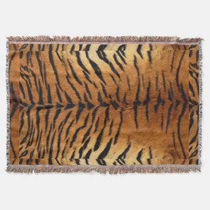 Tribal jungle animal fur Tiger Print Throw Blanket