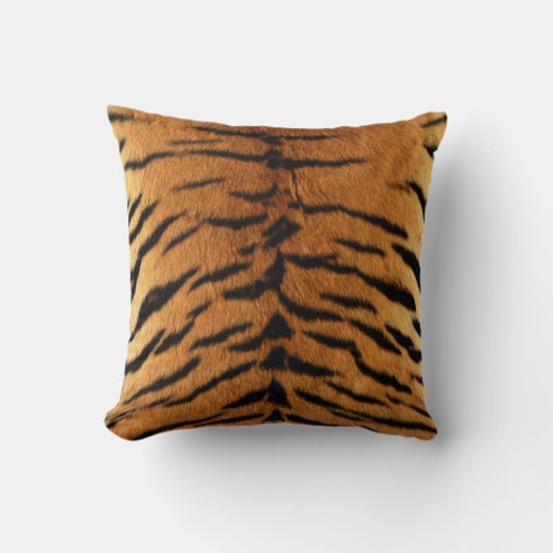 Tribal jungle animal fur Tiger Print Throw Pillow