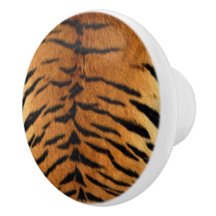 Tribal Jungle Animal Safari Tiger Print Ceramic Knob