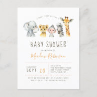 Tribal Jungle Animals Modern Elephant Baby Shower Invitation Postcard