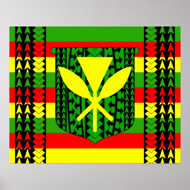 Tribal Kanaka Maoli Flag Poster (Front)
