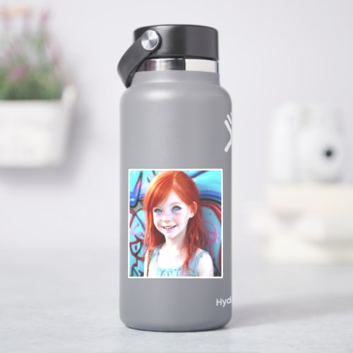 Tribal Kids  Pretty Little Redhead Girl  Sticker