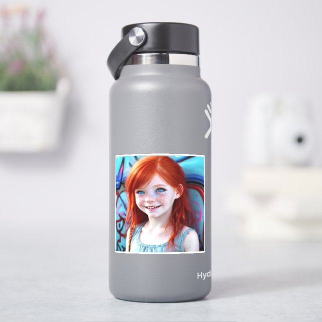Tribal Kids | Pretty Little Redhead Girl  Sticker (HydroFlask)
