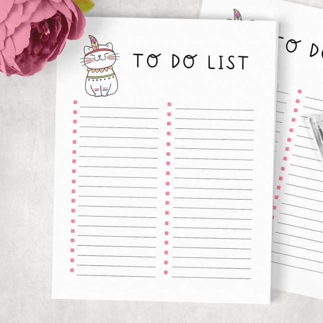 Tribal Kitty Cat To Do List Notepad (Creator Uploaded)