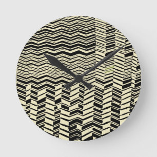 Tribal Kuba Designs Round Clock