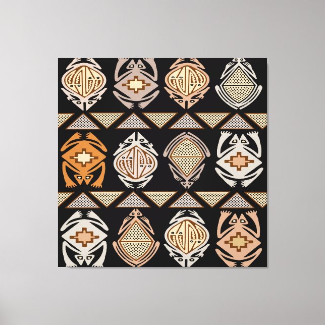 Tribal Leap Frogs Canvas Print (Front)