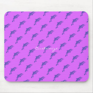 tribal leaping dolphins pink Thunder_Cove Mouse Pad