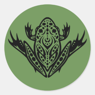 Tribal Leopard Frog Classic Round Sticker
