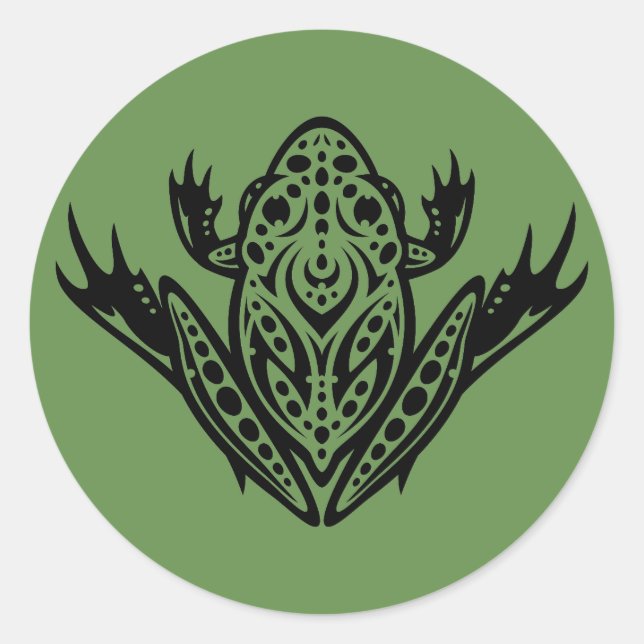 Tribal Leopard Frog Classic Round Sticker (Front)