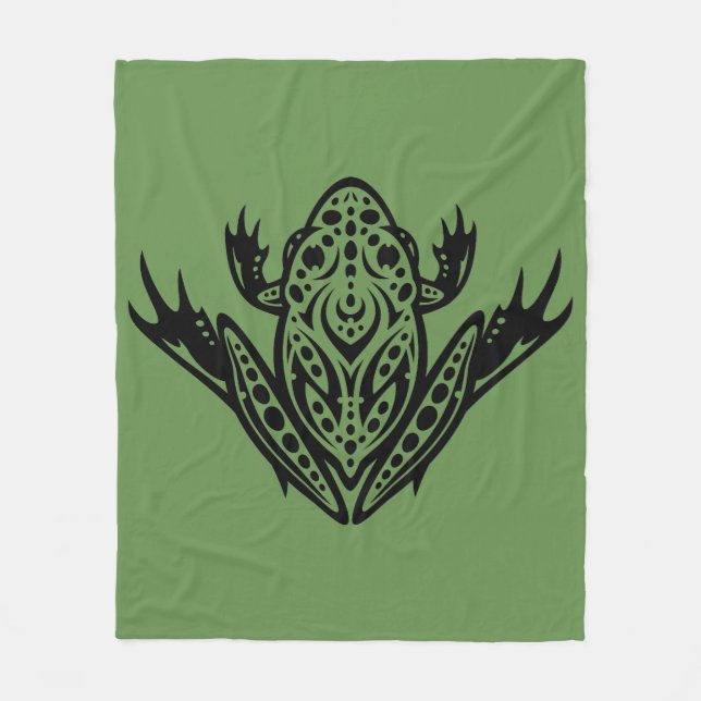 Tribal Leopard Frog Fleece Blanket (Front)