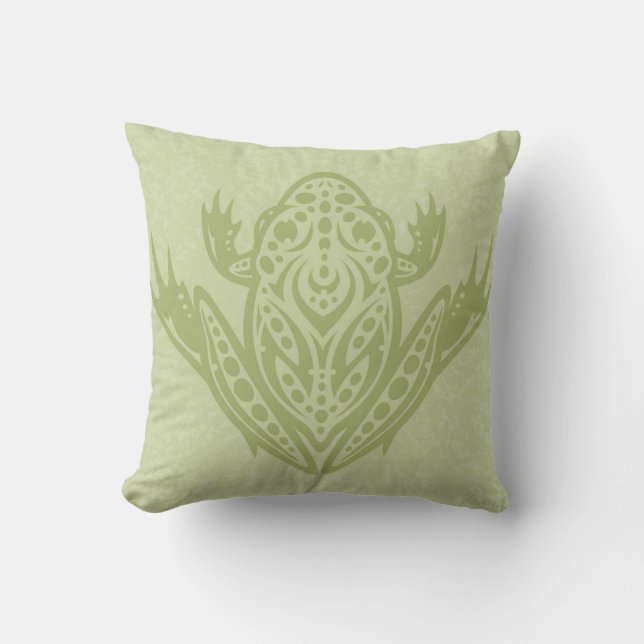 Tribal Leopard Frog Throw Pillow (Front)