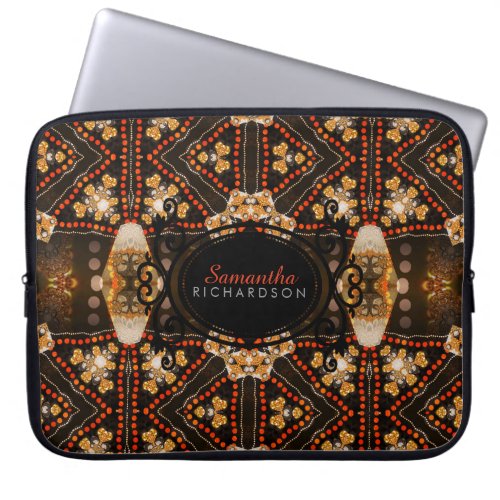 Tribal Light Batik Fusion Design Laptop Sleeve