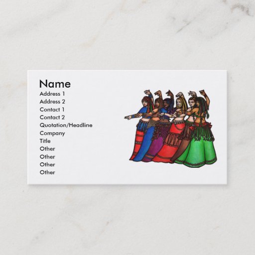 Customizable Tribal Line Belly Dancer Business Cards