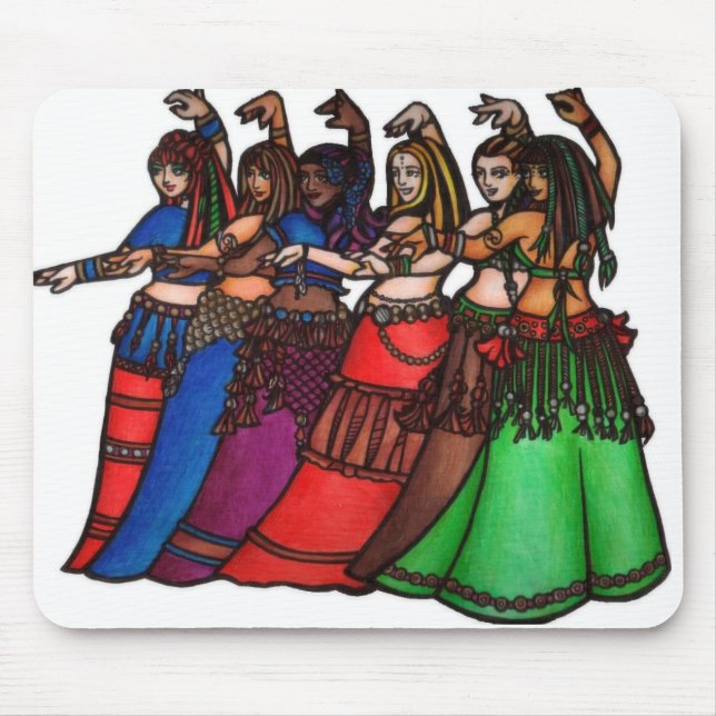 Tribal Line belly dancers Mouse Pad (Front)