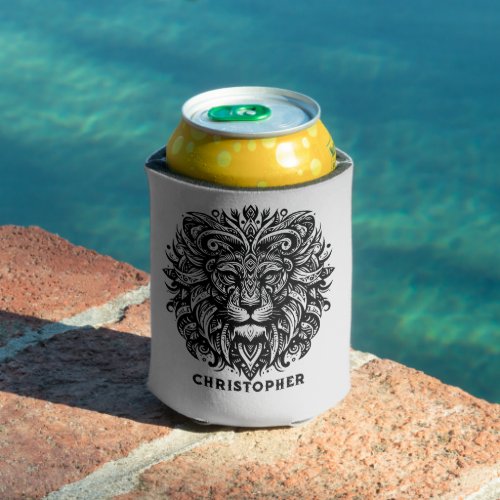 Tribal Lion Add Name Can Cooler