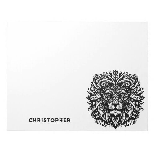 Tribal Lion Add Name Notepad