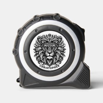 Tribal Lion Add Name Tape Measure by ironydesignphotos at Zazzle