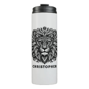 Tribal Lion Add Name Thermal Tumbler