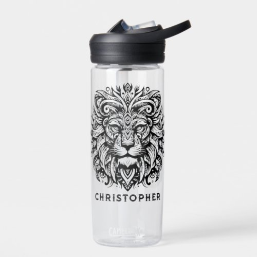 Tribal Lion Add Name Water Bottle