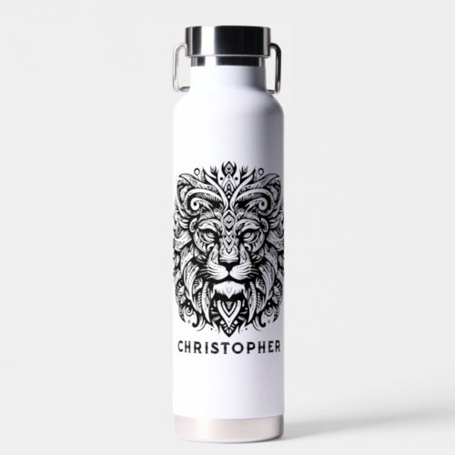 Tribal Lion Add Name Water Bottle