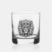Tribal Lion Add Name Whiskey Glass (Back)