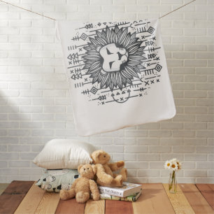 Tribal Lion Baby Blanket