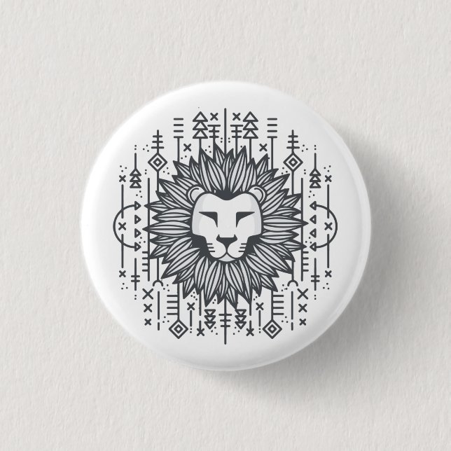 Tribal Lion Button (Front)