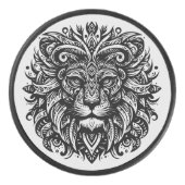 Tribal Lion Hockey Puck (Front)