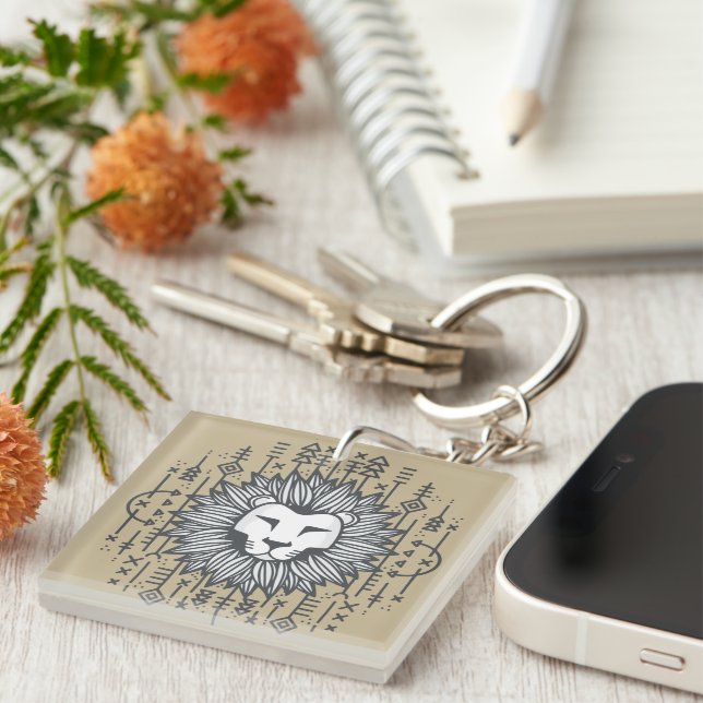 Tribal Lion Keychain (Front Right)