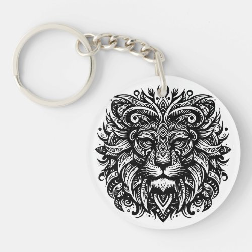 Tribal Lion Keychain