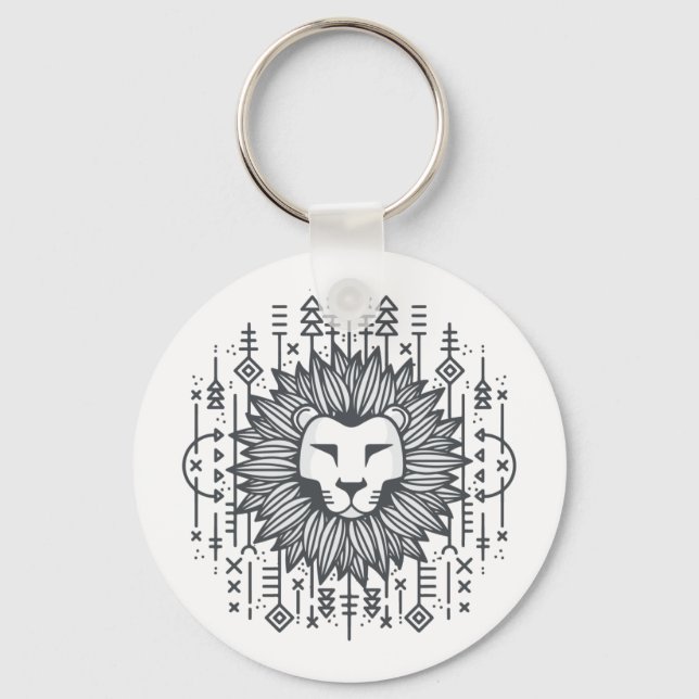 Tribal Lion Keychain (Front)